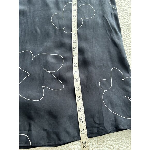 MADEWELL Erika Cupro Shift Mini Dress Long Bell Sleeve Black Patterned Size XXS - Picture 11 of 13